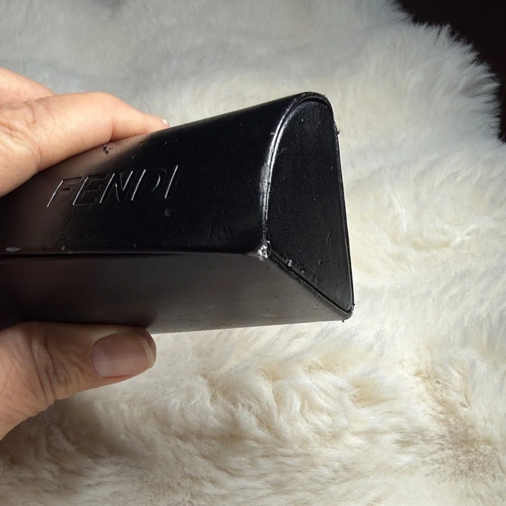 Fendi‎ Black Eyeglasses Case Logo Monogram Interior